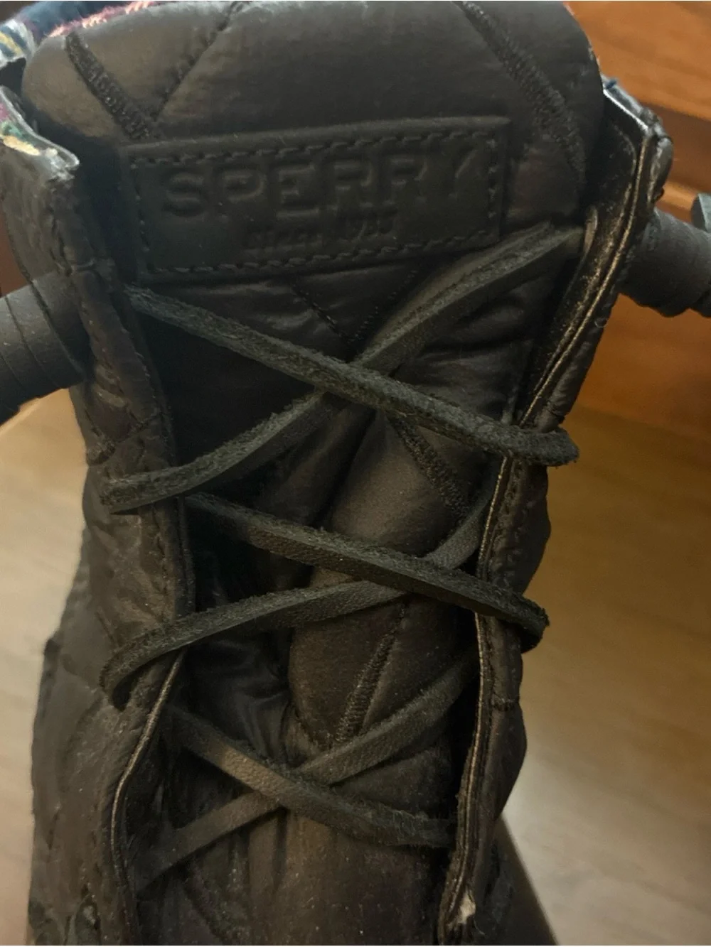 Sperry Women's Black Saltwater Nylon Quilted Rain Snow Duck Boots Size 10 -NEW